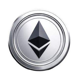 Schwebendes Grafikelement mit Ethereum ETH Kryptowährungs-Coin