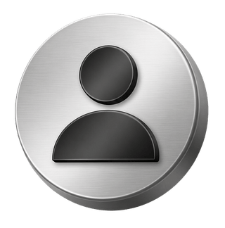 Silberfarbenes 3D-Benutzer-Avatar-Symbol als dekoratives Element auf der FAQ-Seite